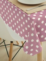 Tafelzeil stip wit op lila
