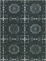 Tafelloper kant  bloemetje antraciet 