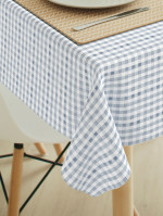 Tafelkleed ruitje aquarel vergrijsd denim