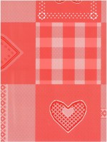 Patchwork hart rozerood