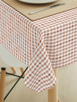 Tafelkleed ruitje aquarel kaneel