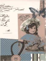 Bonjour oudblauw-taupe pvc