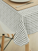 Tafelkleed ruitje aquarel olijfgroen