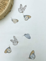 Tafelzeil Butterfly effects ecru