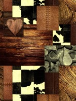 Tafelzeil patchwork huid bruin