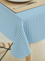 Tafelkleed Grid black - fifties blue