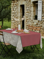 Tafelkleed Toile de Jouy rood