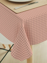 Tafelkleed Grid black - earthy pink