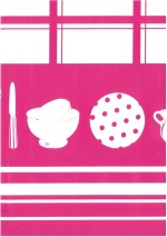 Keukengerei ruit fuchsia 