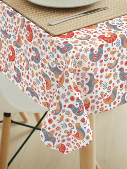 Scandi bird-flower red-blue