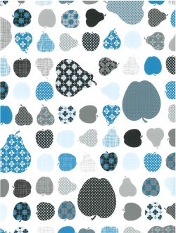 Plakfolie appeltje-peertje blauw