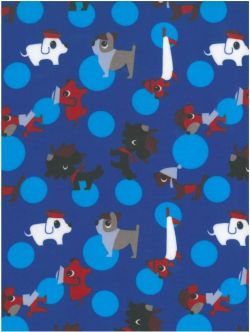 Retro dieren blauw-rood pvc