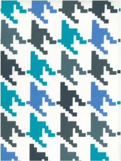 Pied de poule blauw-aqua 280 cm