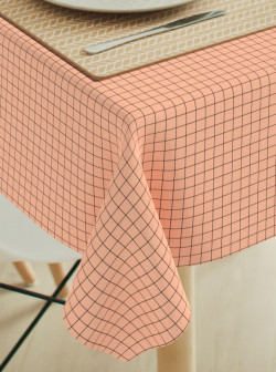 Tafelkleed Grid - black fifties orange
