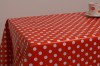 Stip wit op rood tafelzeil