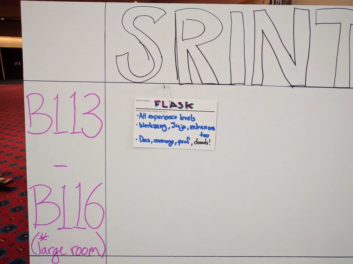 PyCon US 2017 Flask Sprint Sign