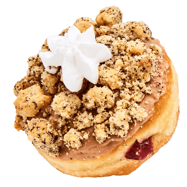 Plum Poppy Crumble donut