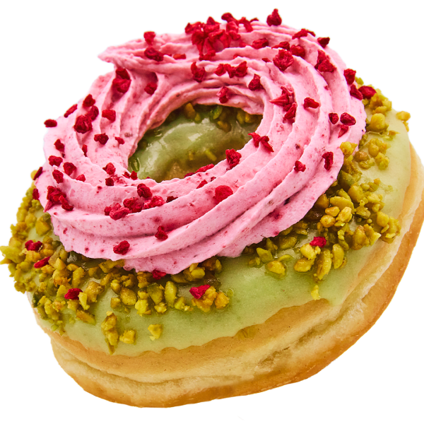 Raspberry Pistaccio donut
