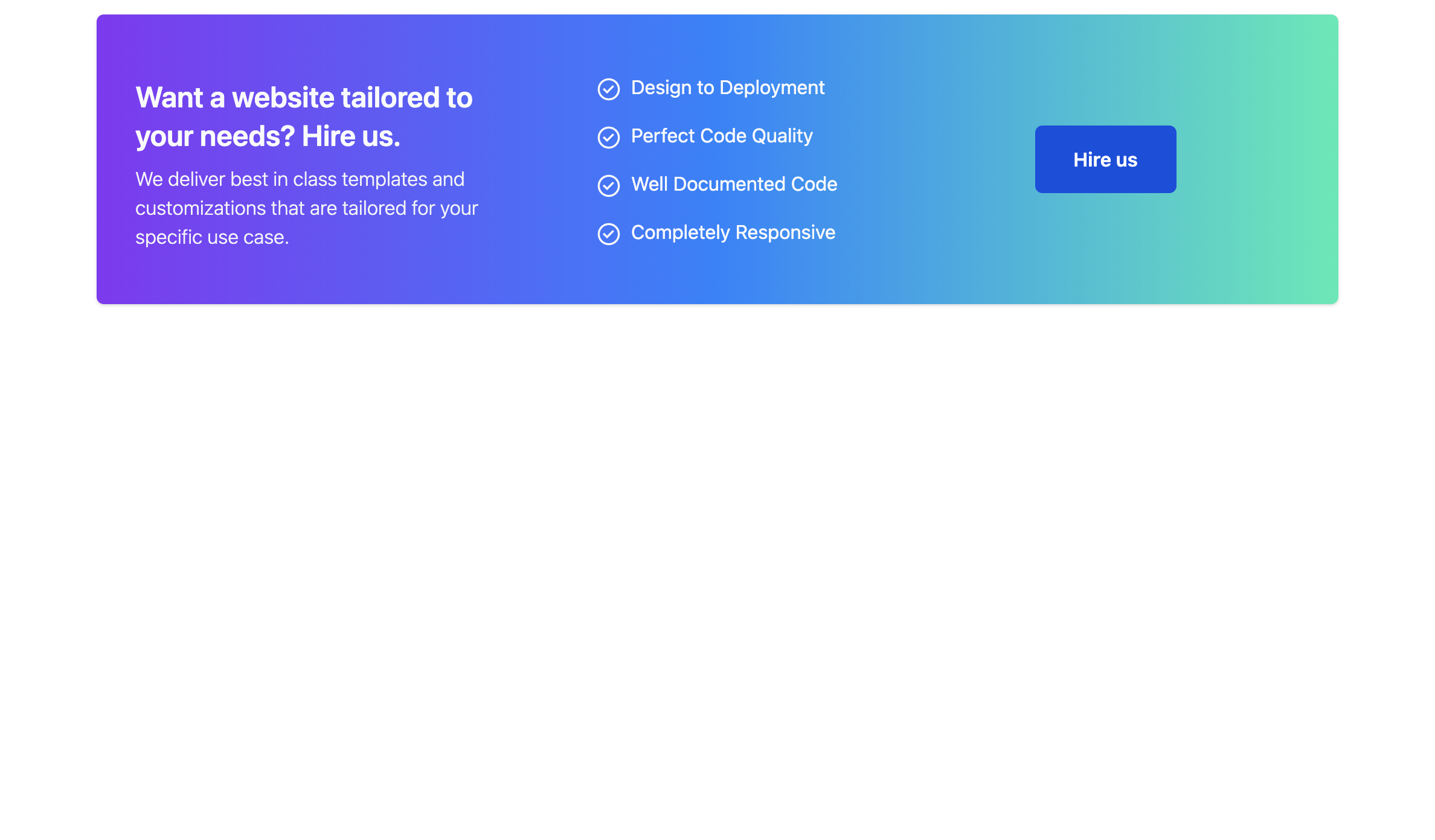 Simple Call To Action With Gradient Background - Tailwind Master Kit