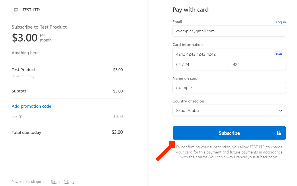 Create Payment Link in Stripe