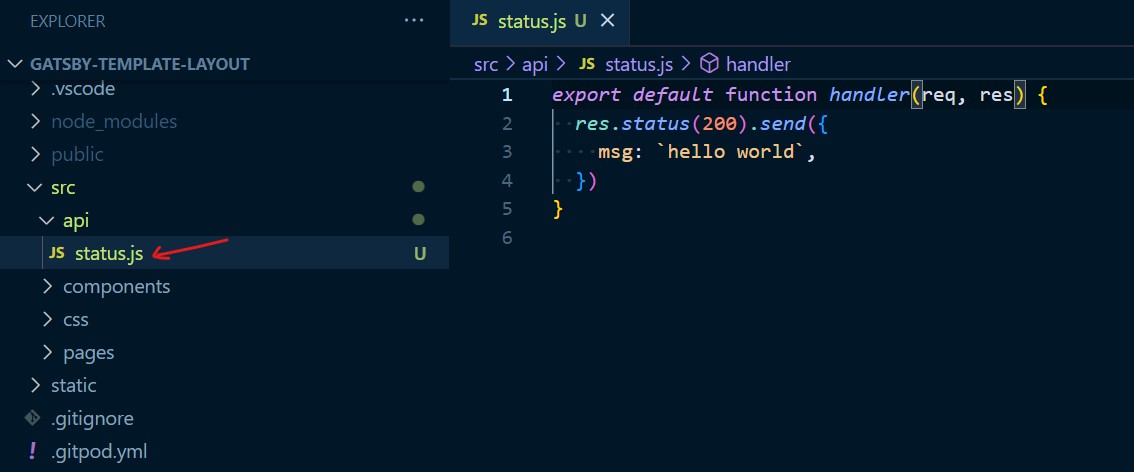 Gatsby Built-in serverless Function