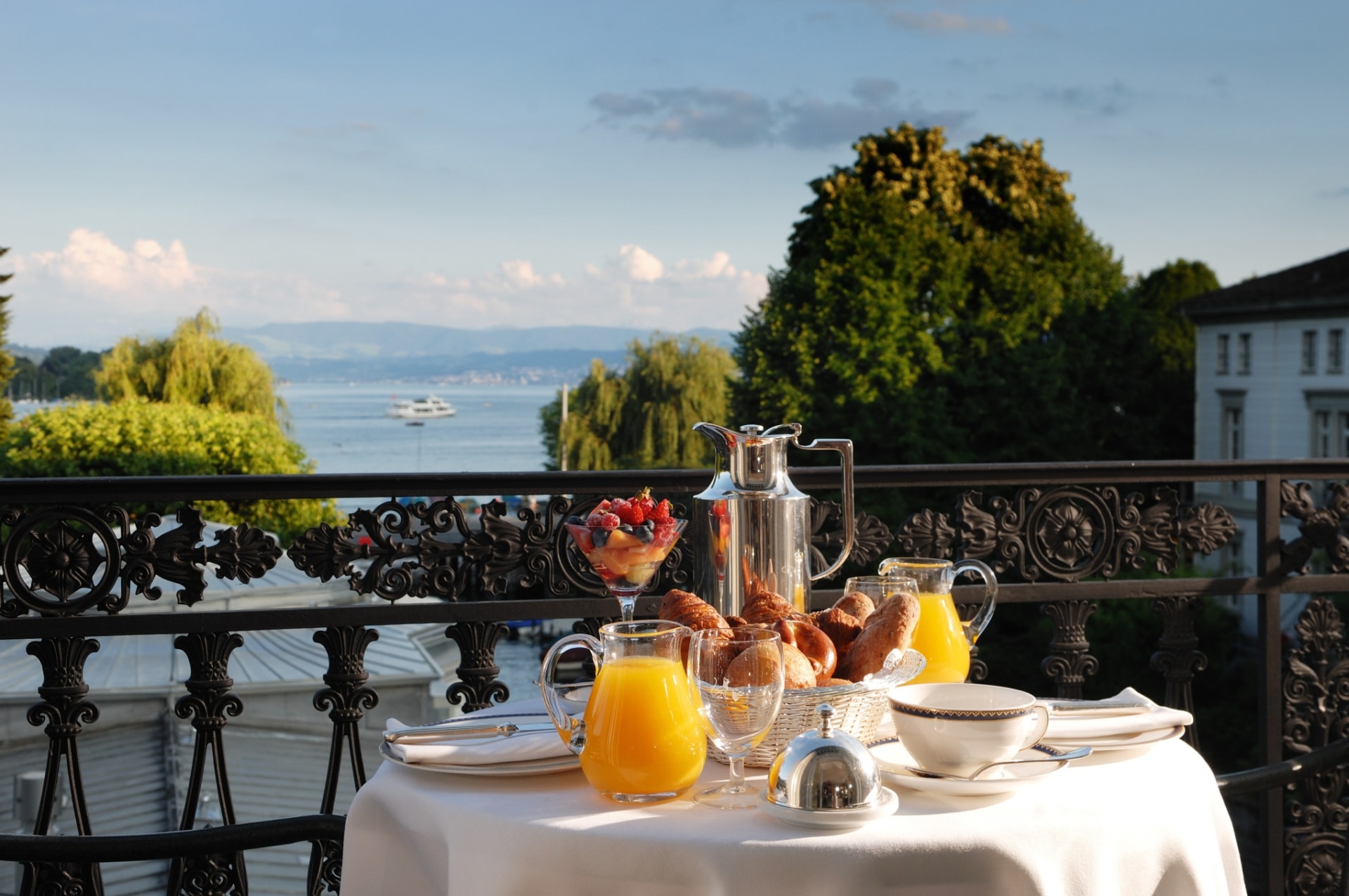 Balkon Aussicht des Baur au Lac