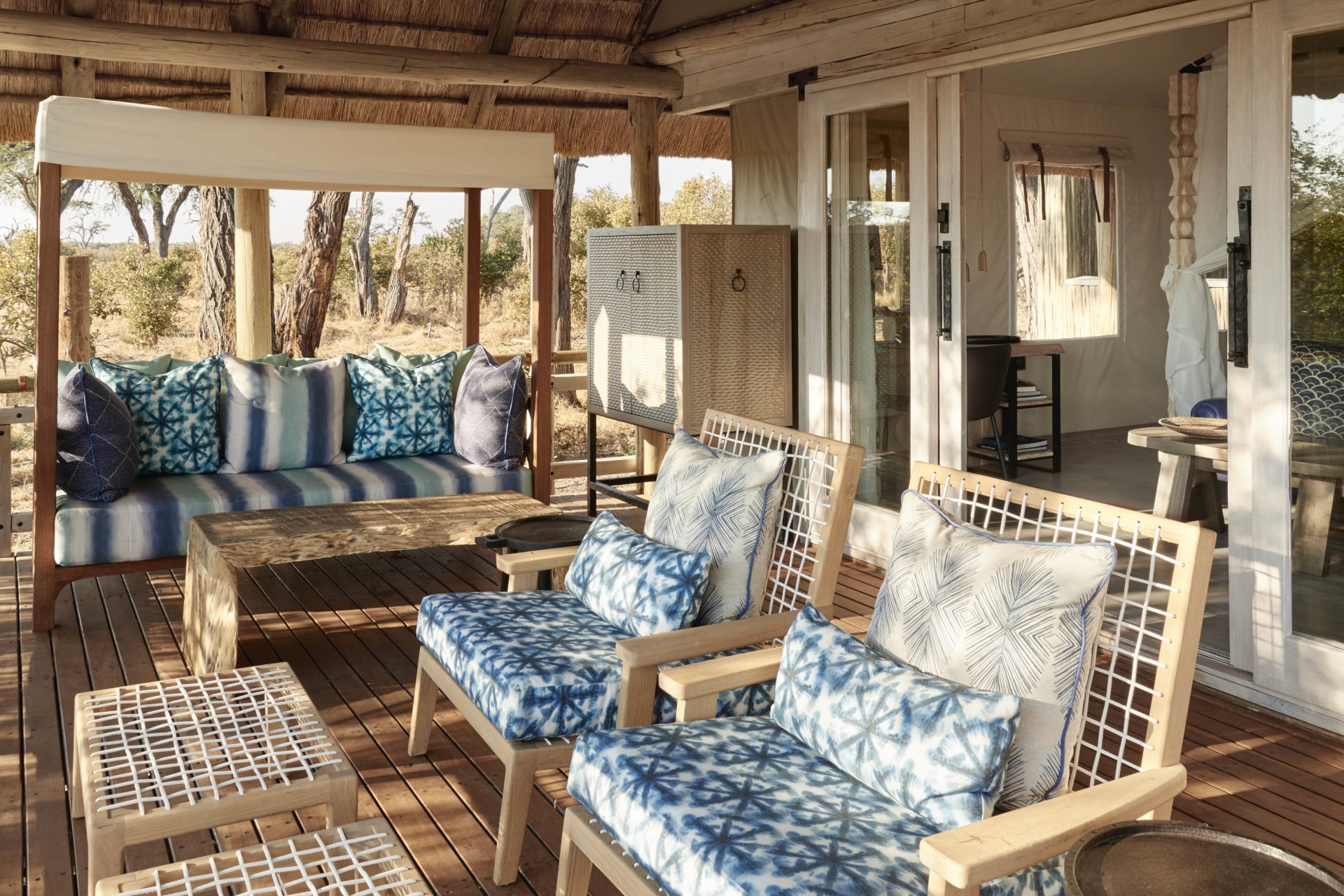 Veranda der Belmond Savute Elephant Lodge