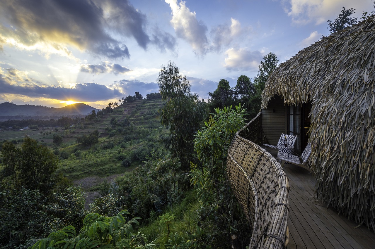 Aussicht von der Bisate Lodge