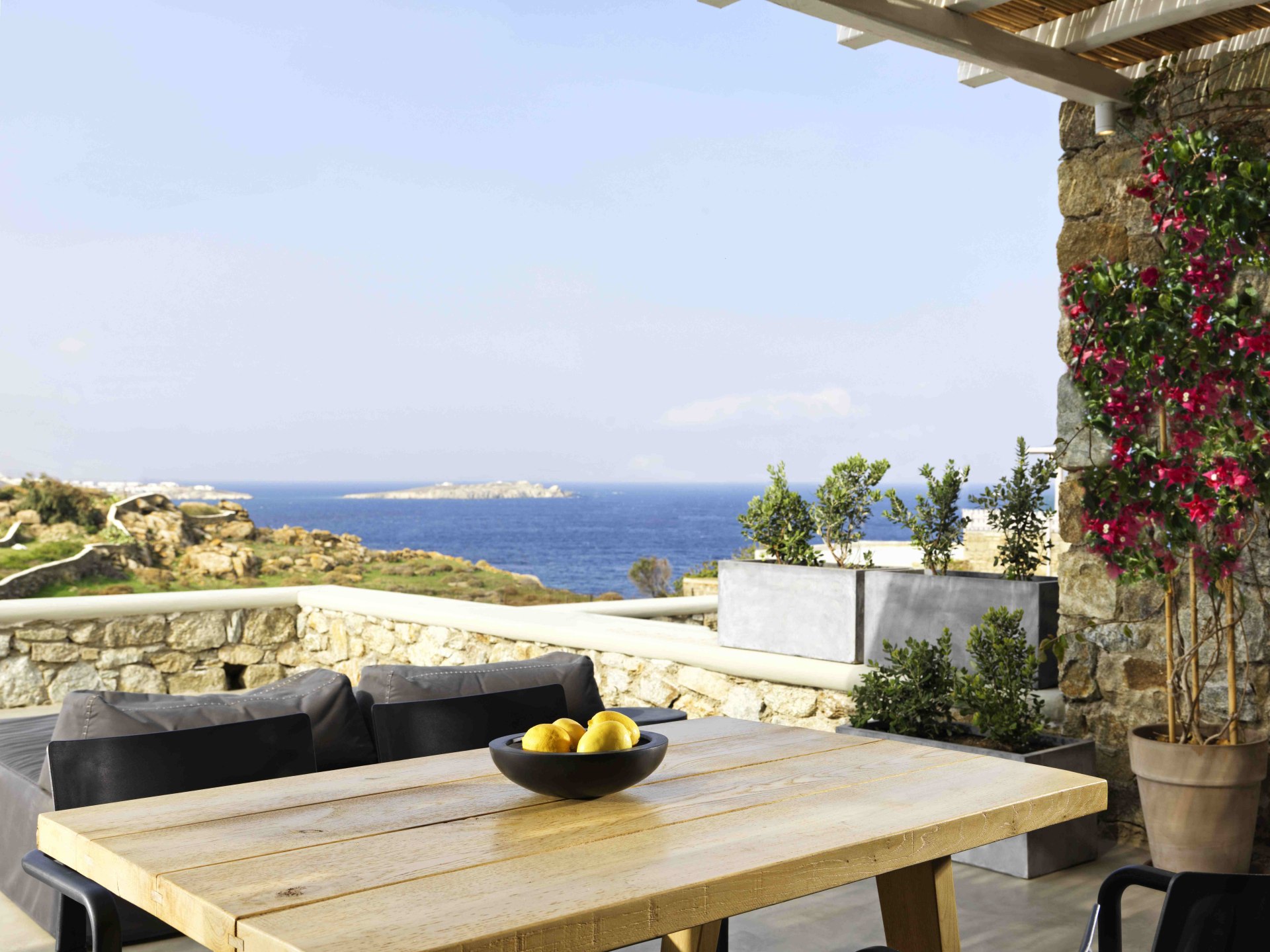 Terrasse der Honeymoon Suite mit Meerblick