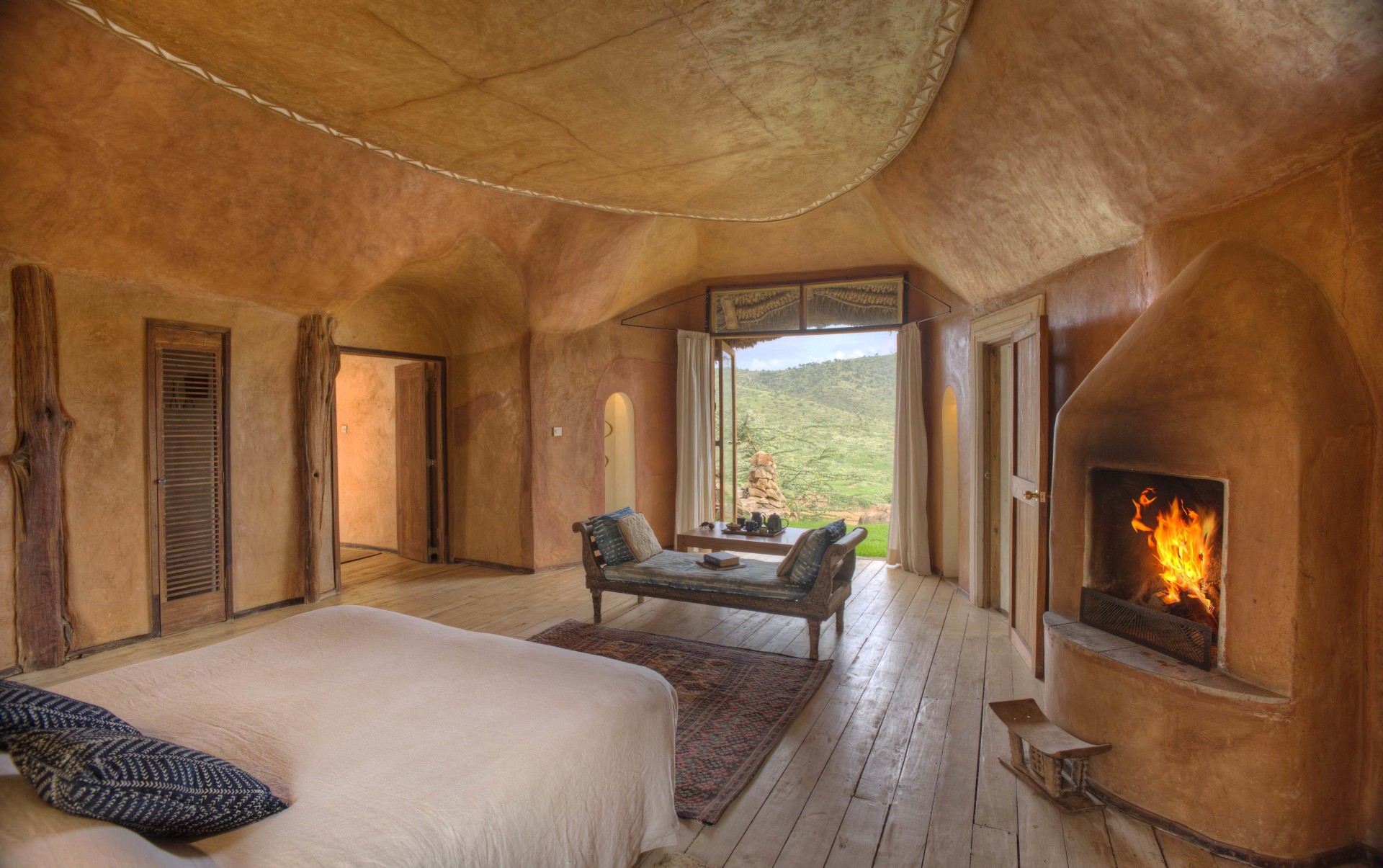 Innenansicht eines Doppelzimmers der Borana Lodge