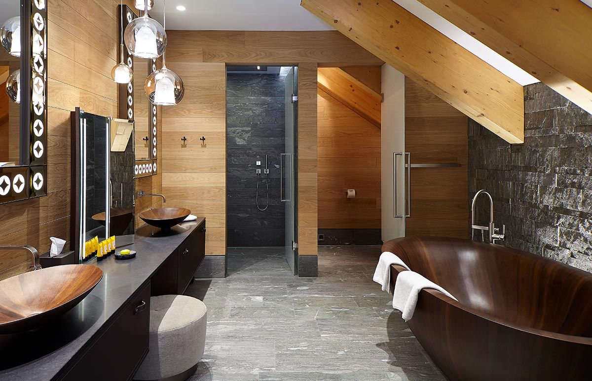 Badezimmer Ansicht des Chedi Andermatt