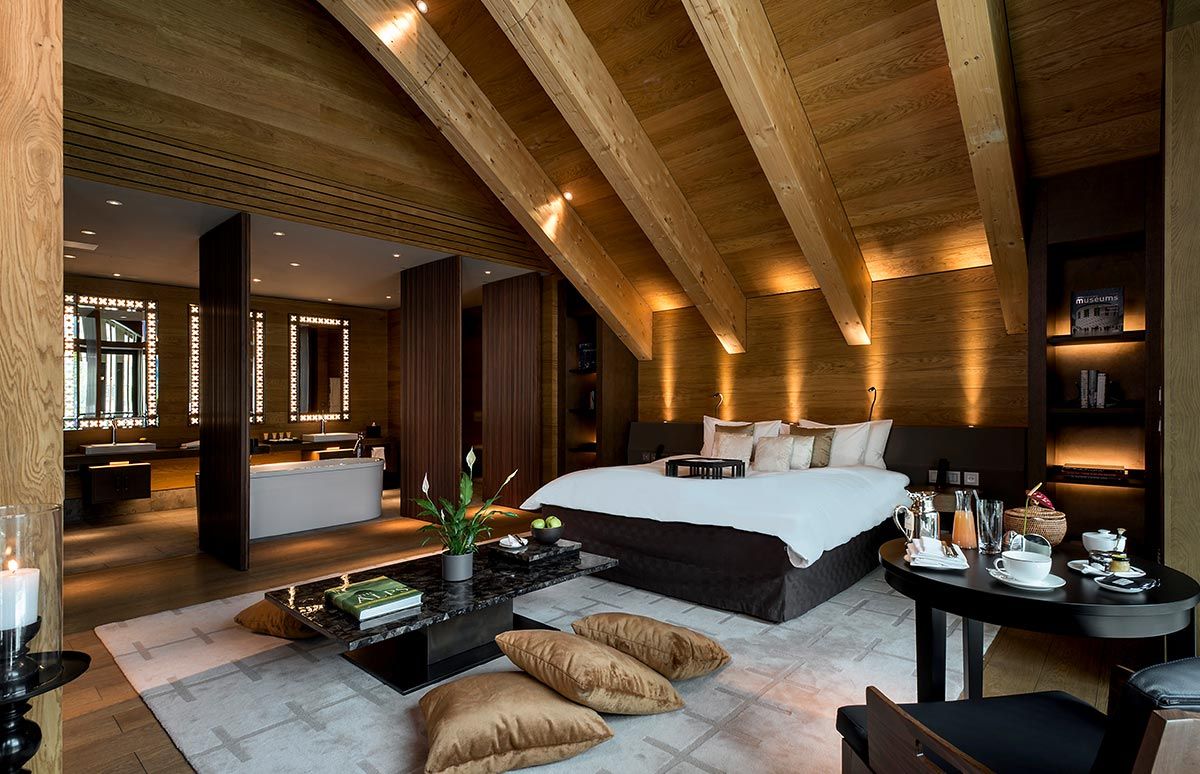 Schlafzimmer des Chedi Andermatt