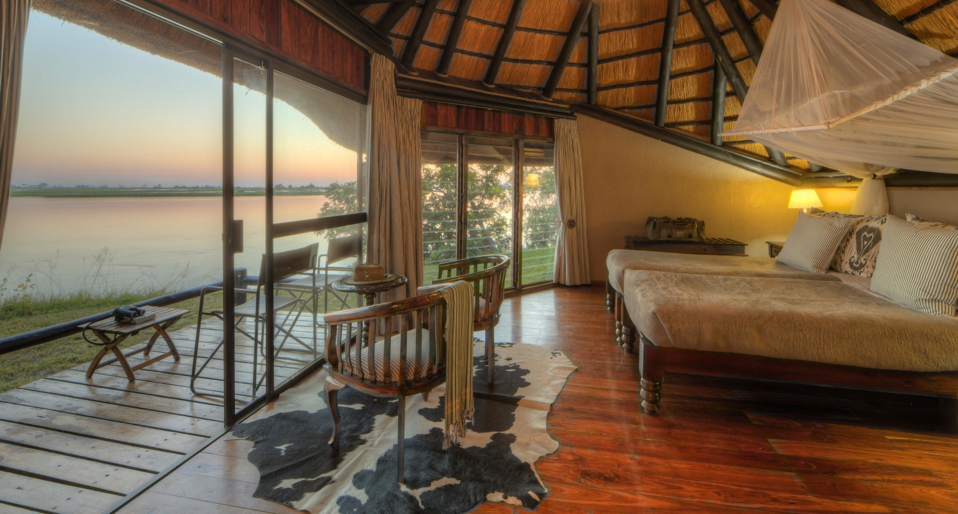 Schlafzimmer der Chobe Savanna Lodge