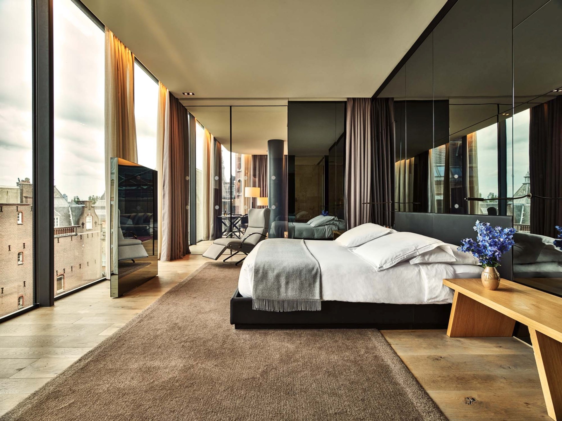 Innenansicht des Schlafbereiches der Penthouse Suite