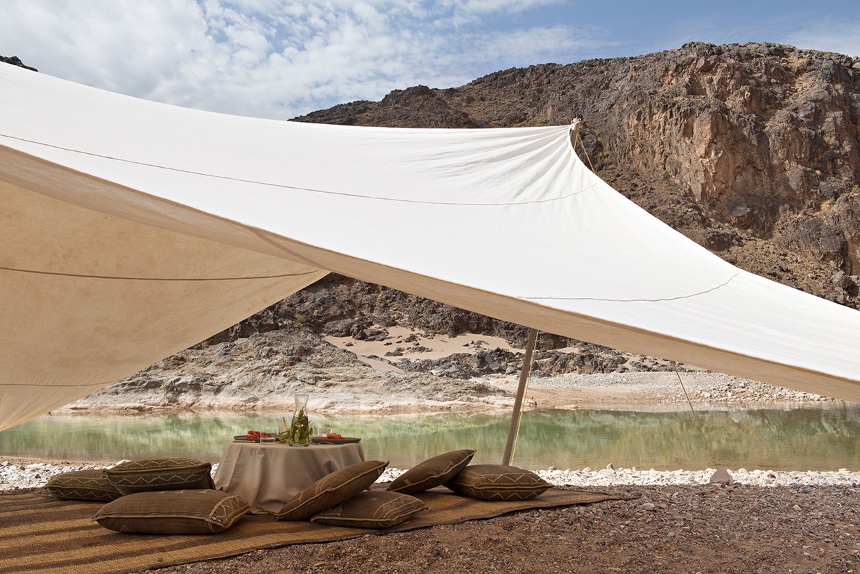 Lunch Set-up in der Natur