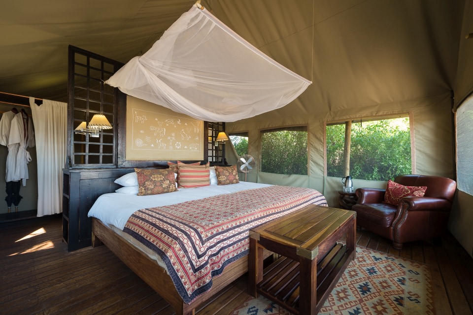 Interior Gaestezelt im Desert Rhino Camp