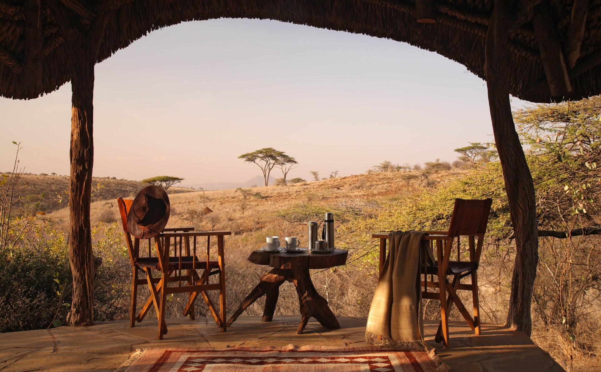 Ausblick von der Veranda des Lewa Safari Camp