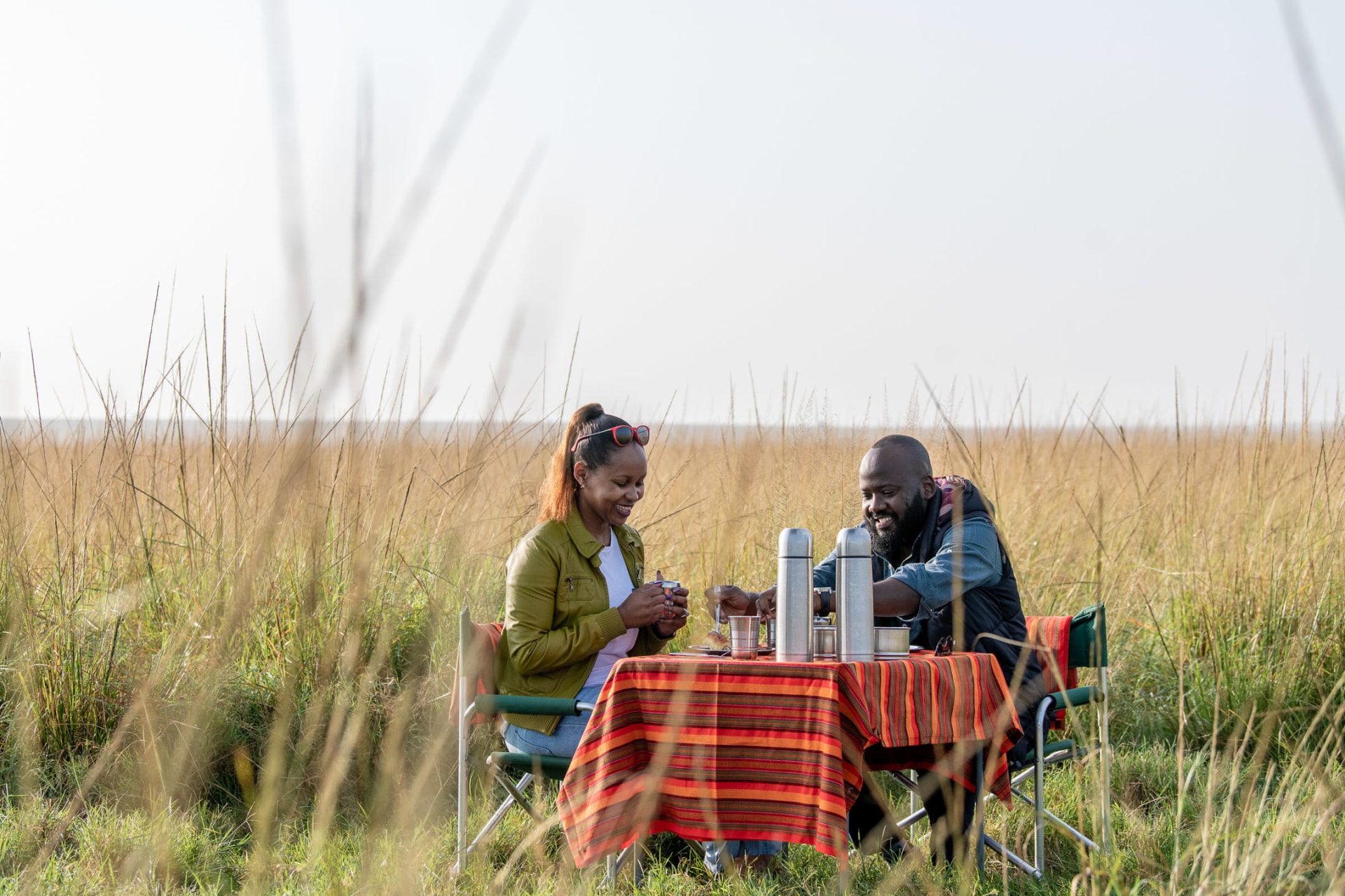 Fruehstueck in der Wildnis nahe des Il Moran Camp