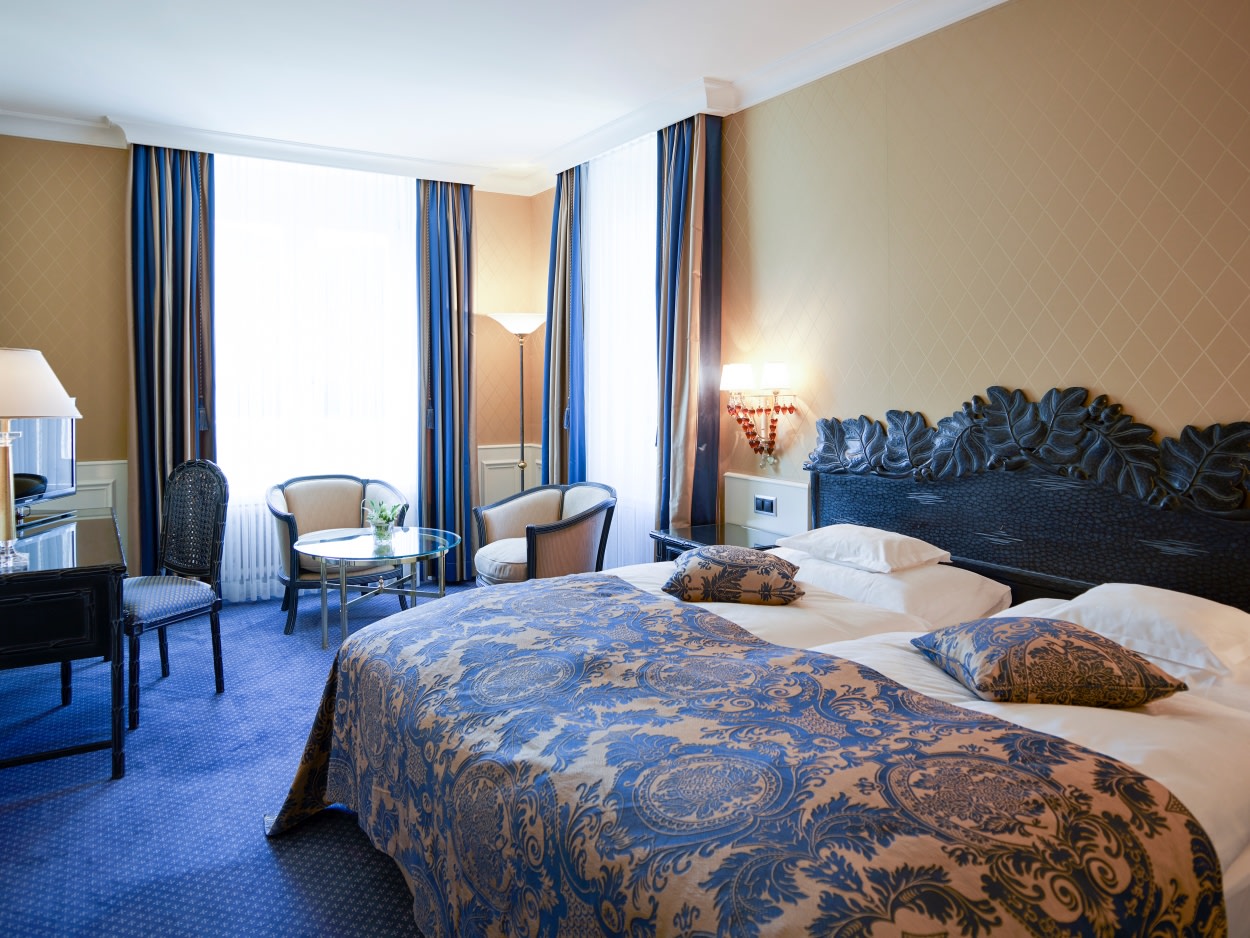 Suite Schlafzimmer des Grand Hotel Kronenhof