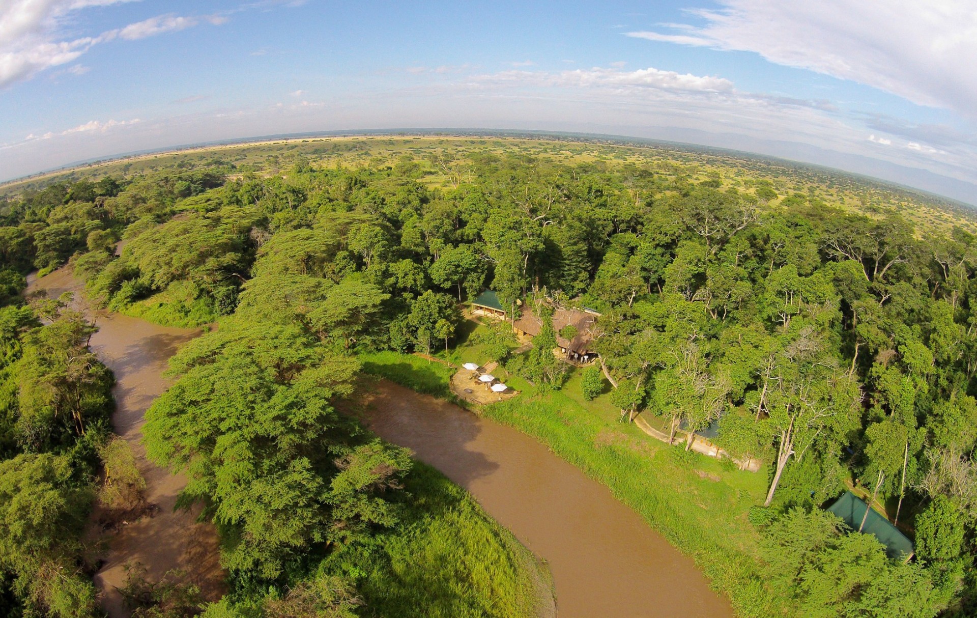 Lage des Ishasha Wilderness Camp im Queen Elizabeth Nationalpark