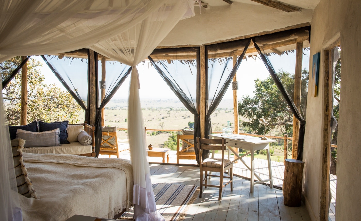 Aussicht aus einer Cottage des Lamai Serengeti