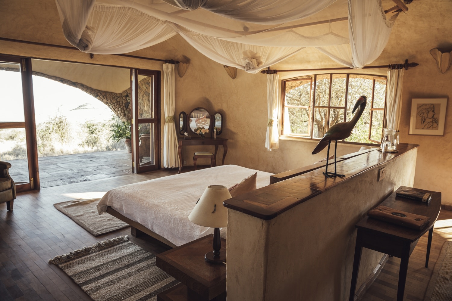 Ausblick aus dem Schlafzimmer im Lewa House