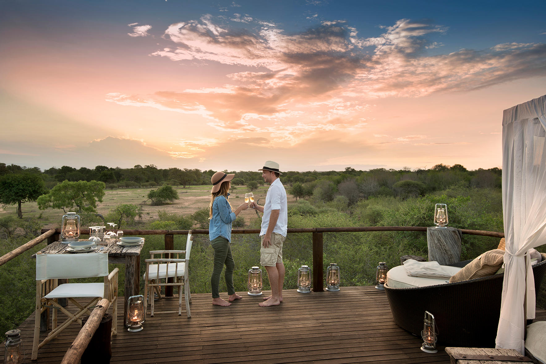 Ausblick vom Treehouse der Lion Sands River Lodge Südafrika