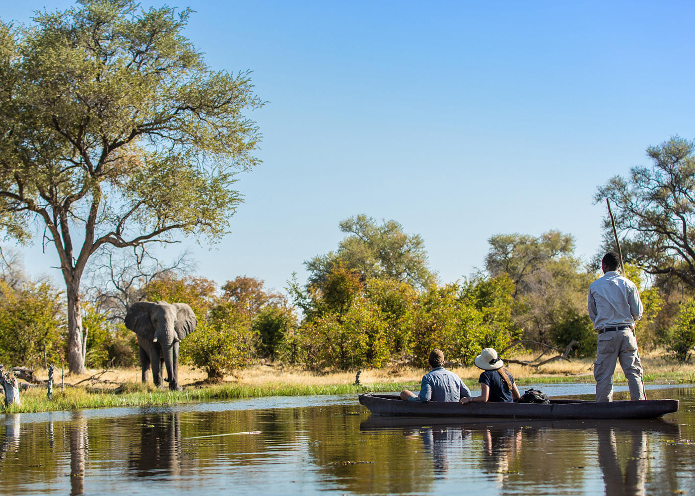 Mokoro Safari in Botswana mit Elefantenbeobachtung