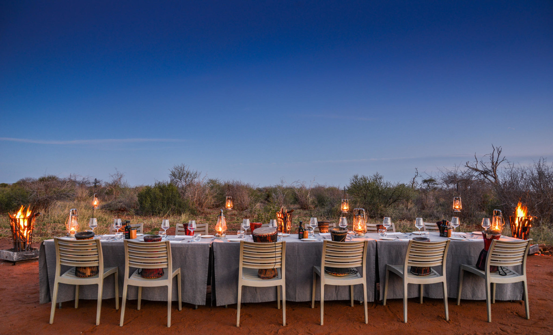 Abendesse in der Madikwe Safari Lodge