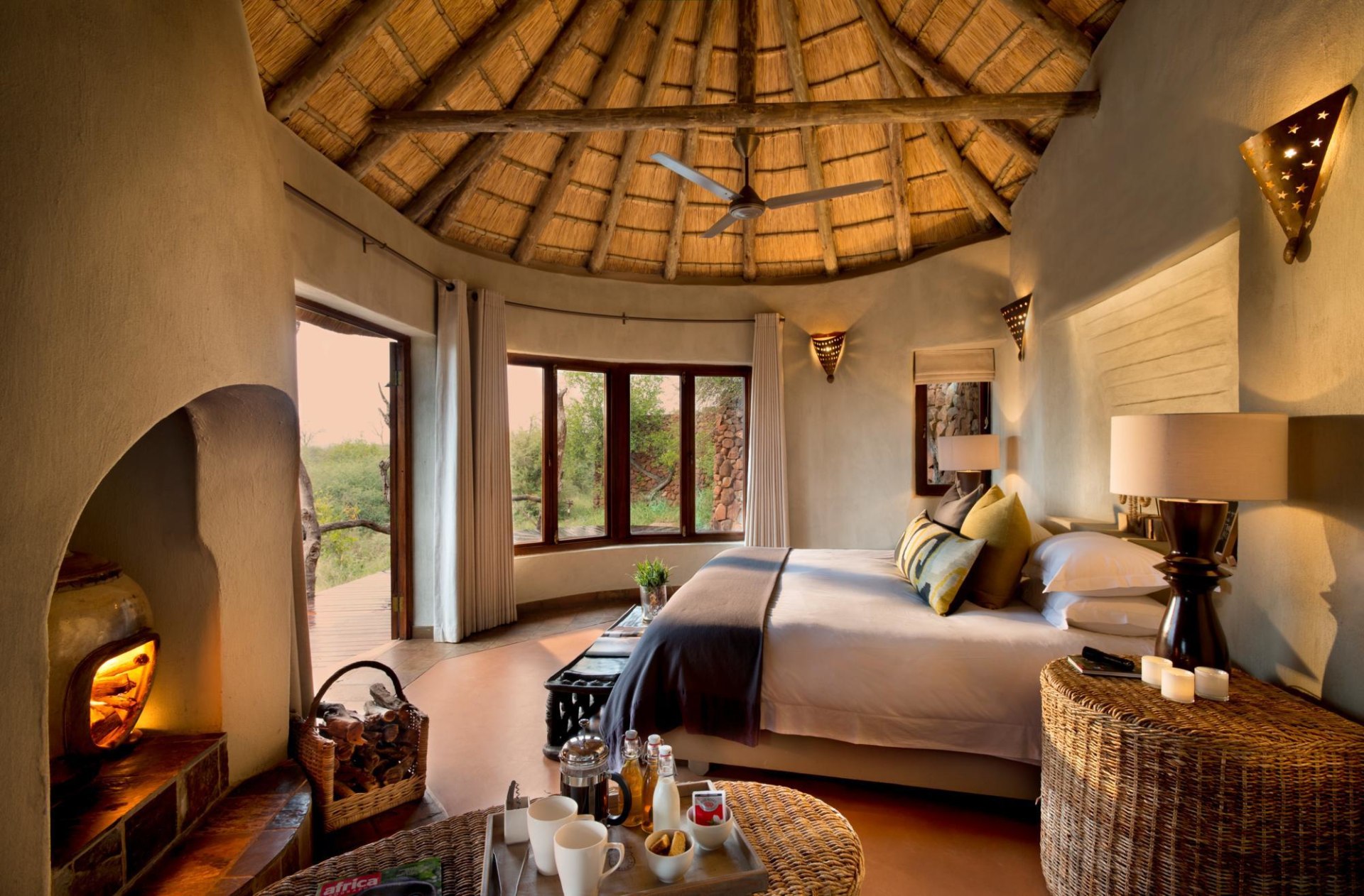 Schlafzimmer der Madikwe Safari Lodge