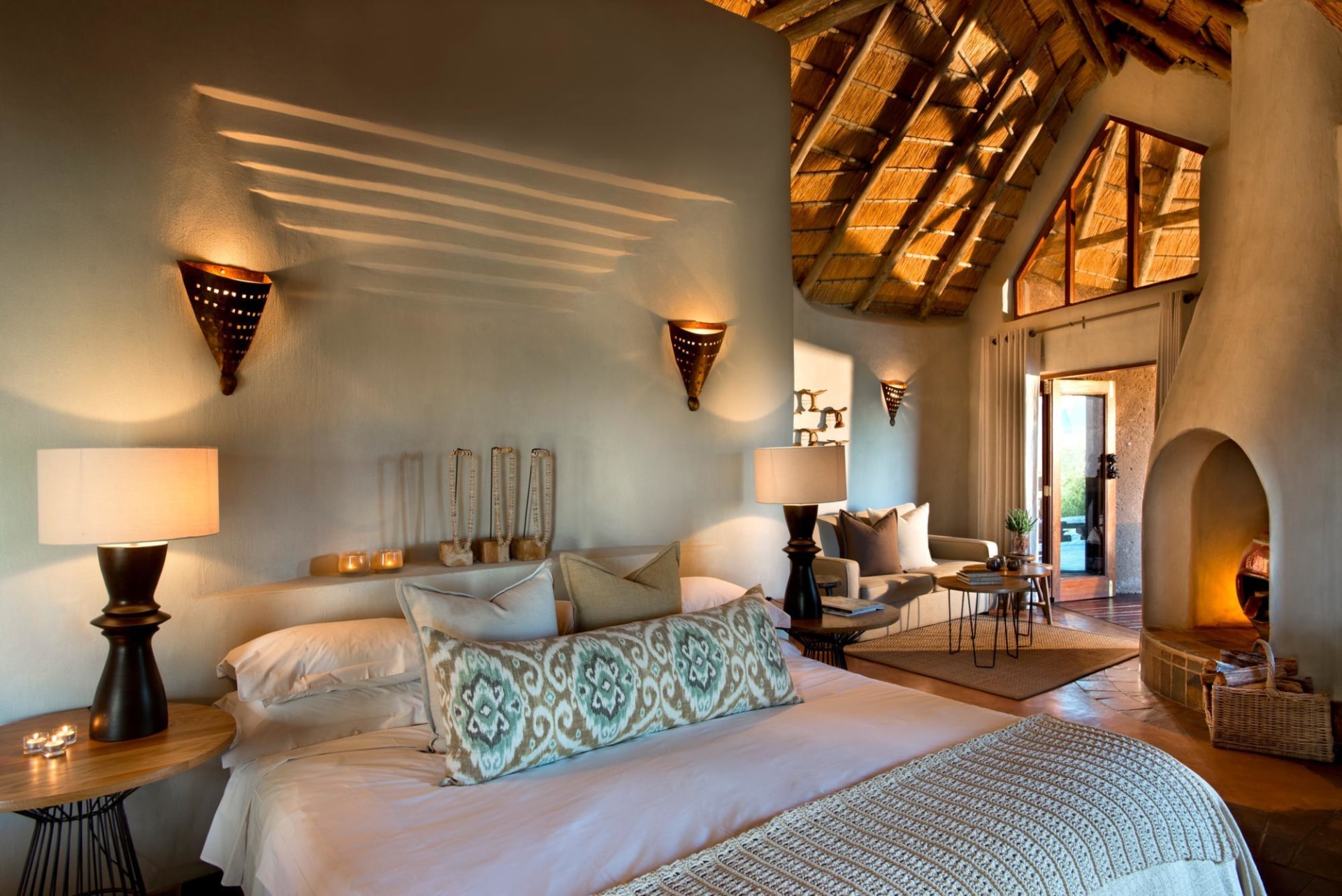 Schlafzimmer Interieur der Madikwe Safari Lodge