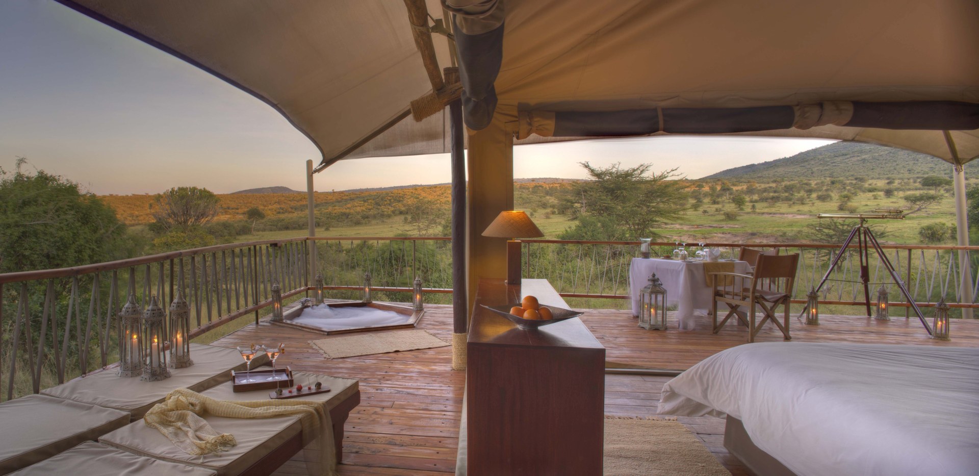 Veranda einer Suite im Mara Bushtops