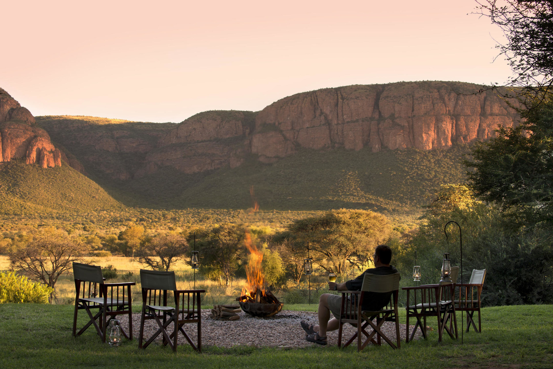 Lagerfeuer in der Marataba Safari Lodge