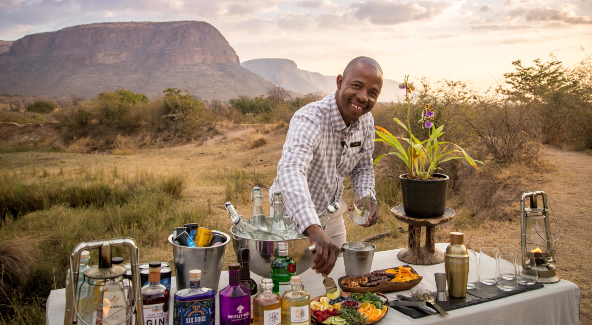 Sundowner nahe der Marataba Safari Lodge